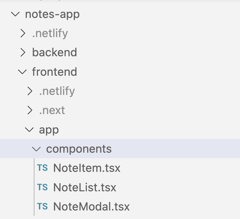 Notes App Components